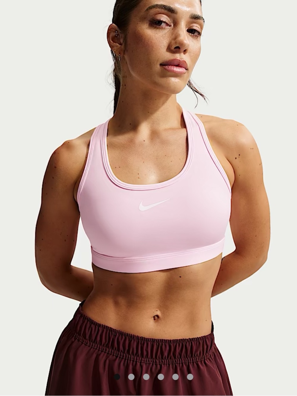 Nike Women's Swoosh Medium Support Non-Padded Sports Bra Size M in Pink Foam
